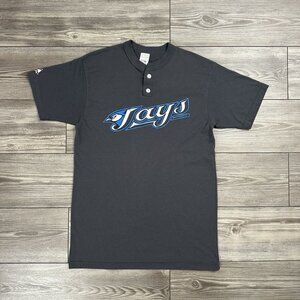 Vintage Y2K Blue Jays MLB Majestic Henley T Shirt